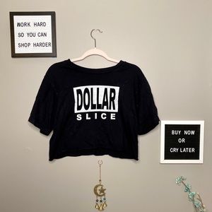 “Dollar Slice” BRASHY Crop Top Black - Size M